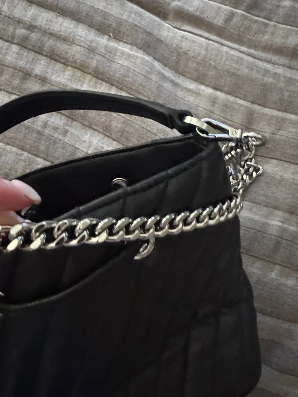 Michael Kors Black Quilted Leather Chain-Handle Shoulder Bag